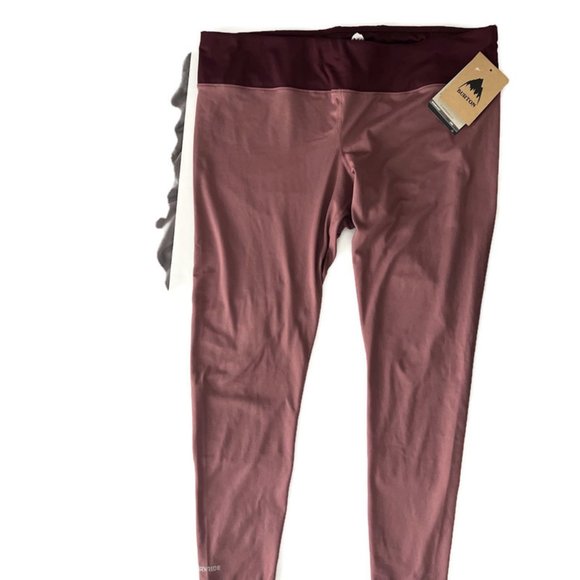 Burton Pants - NWT Burton Women Dry Ride Midweight Base Layer Pant Ski Snowboard Rose Maroon XL